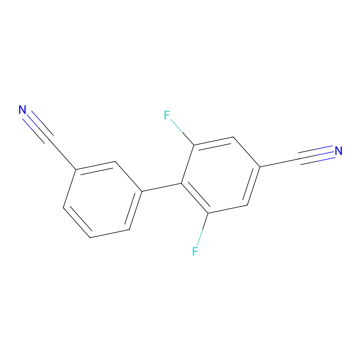 2',6'-Difluoro[1,1'-biphenyl]-3,4'-dicarbonitrile molecular structure, CAS 2249858-73-7