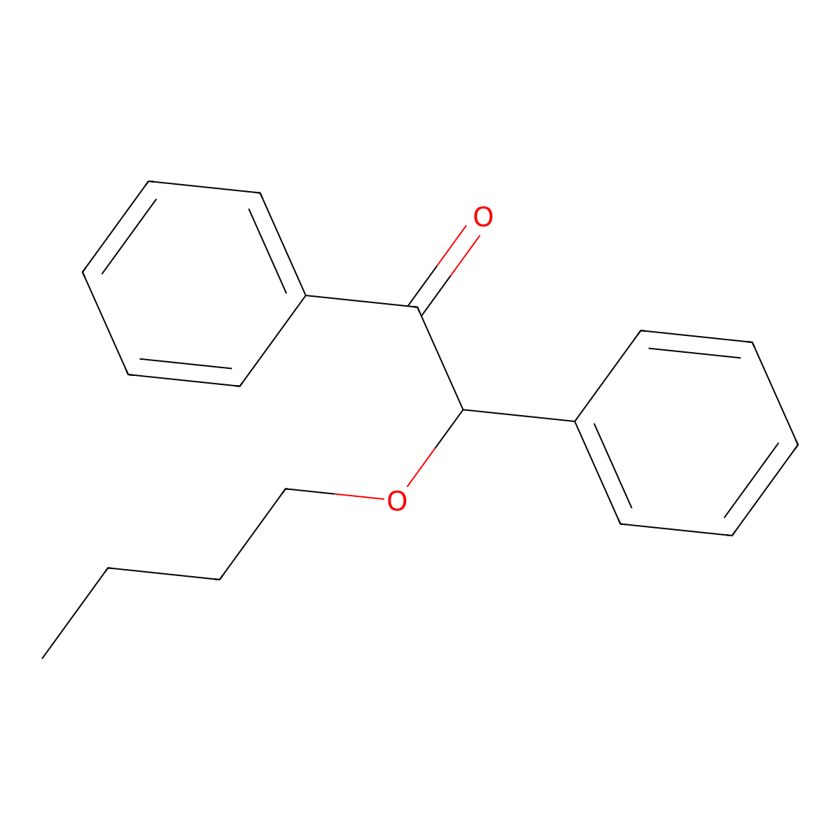 Ethanone, 2-butoxy-1,2-diphenyl- molecular structure, CAS 22499-11-2