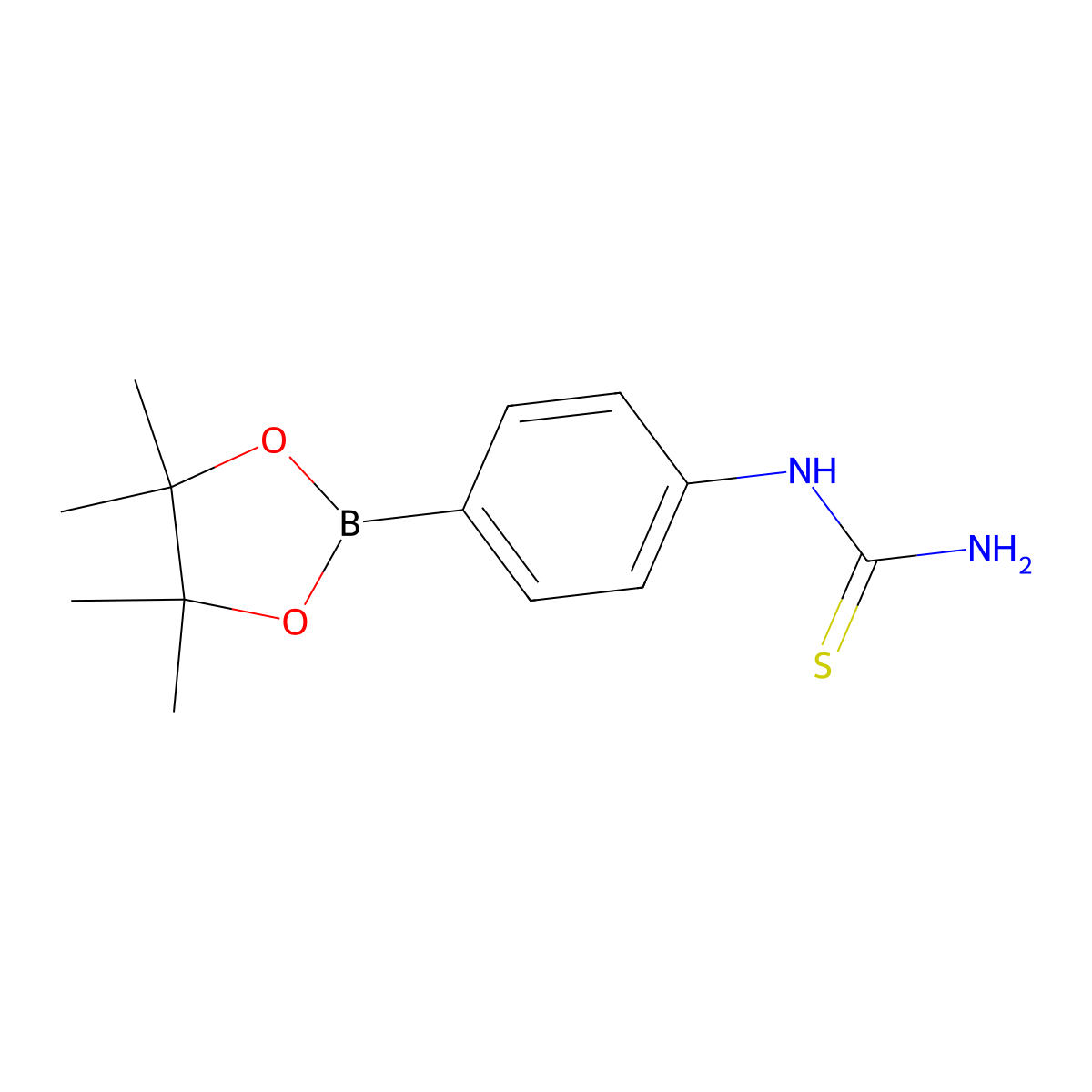 [4-(Tetramethyl-1,3,2-dioxaborolan-2-yl)phenyl]thiourea molecular structure, CAS 2249914-86-9
