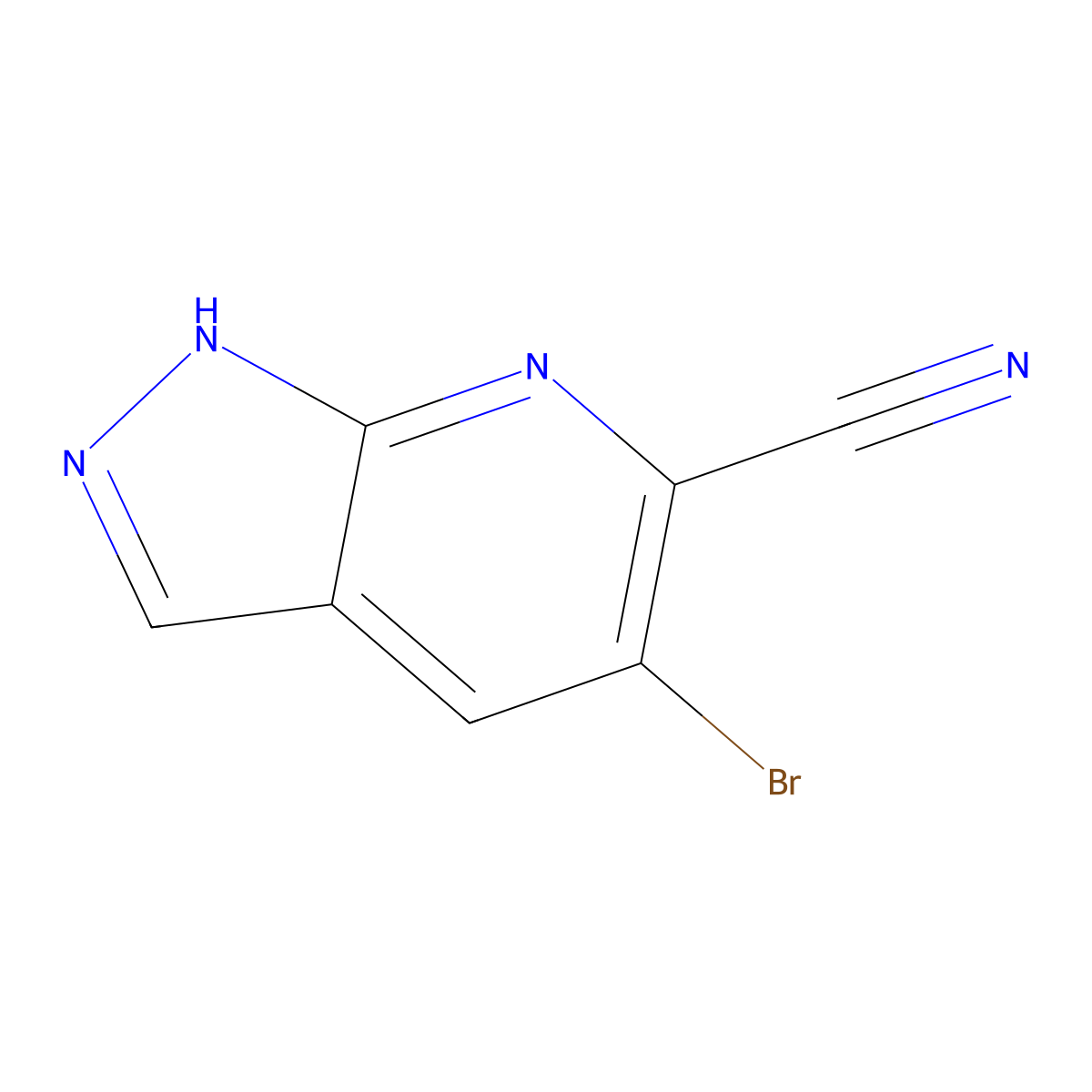 5-bromo-1H-pyrazolo[3,4-b]pyridine-6-carbonitrile molecular structure, CAS 2249974-41-0