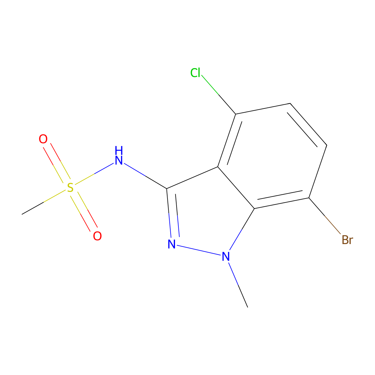 N-(7-Bromo-4-chloro-1-methyl-1H-indazol-3-yl)methanesulfonamide molecular structure, CAS 2249974-88-5