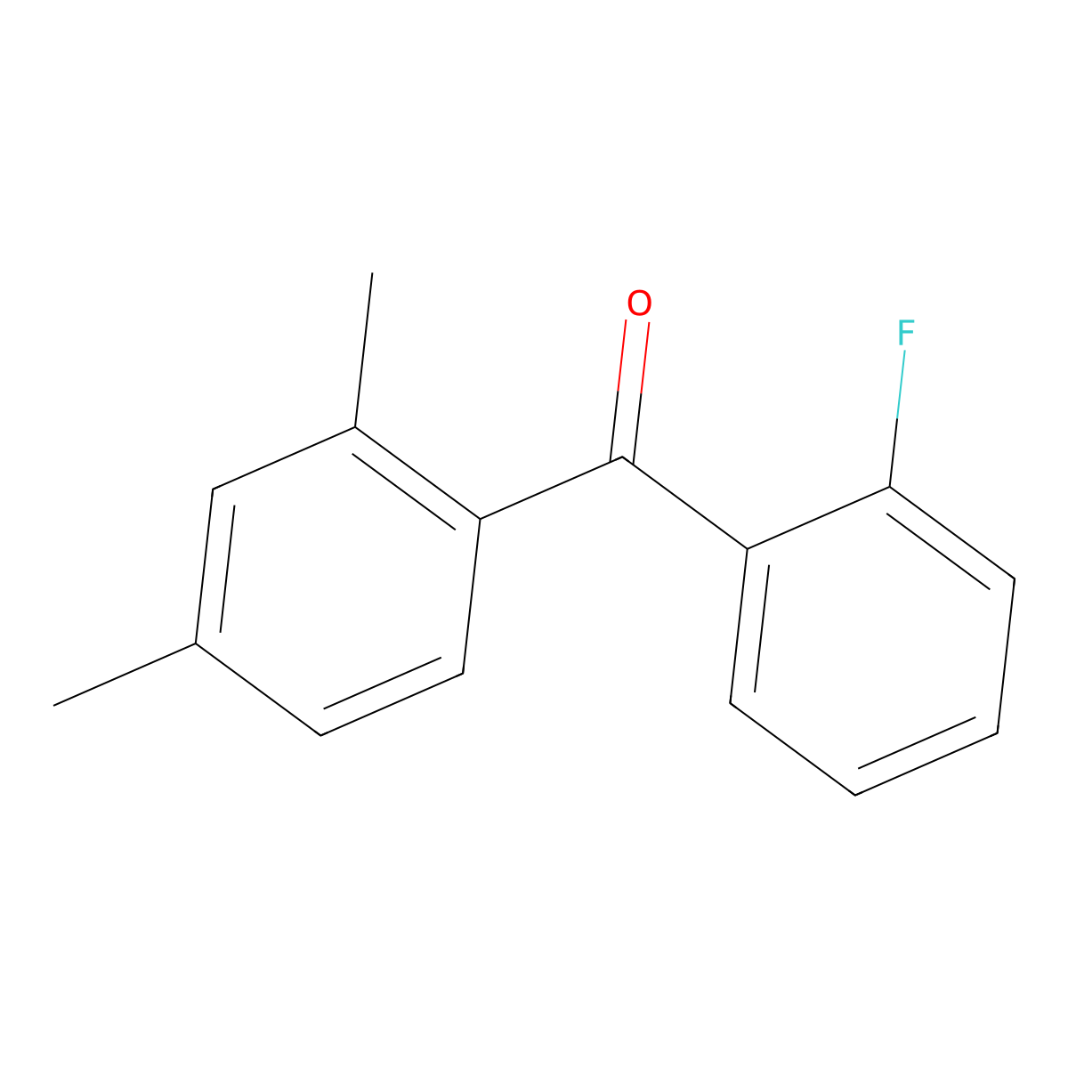 (2,4-Dimethyl-phenyl)-(2-fluoro-phenyl)-methanone molecular structure, CAS 2250-59-1