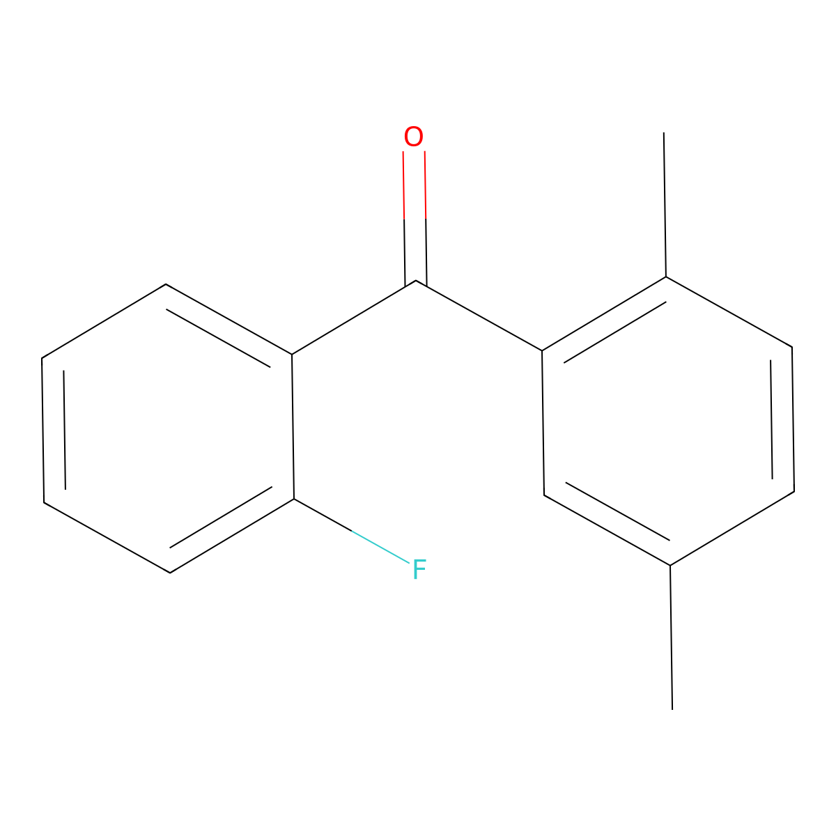 (2,5-Dimethyl-phenyl)-(2-fluoro-phenyl)-methanone molecular structure, CAS 2250-60-4