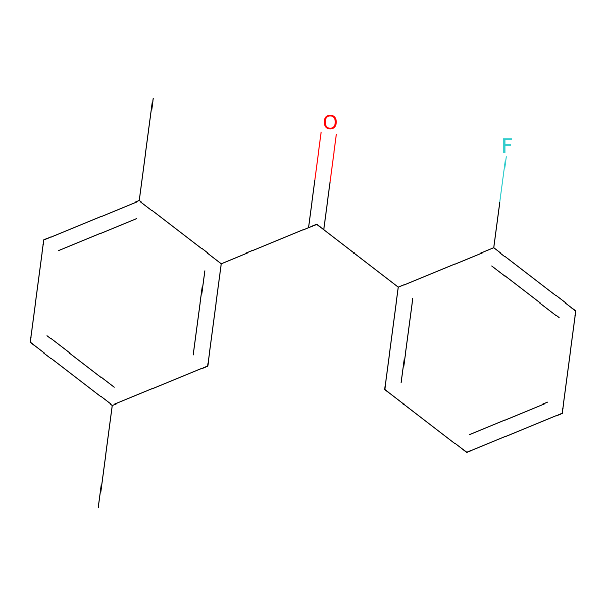 (2,5-Dimethyl-phenyl)-(2-fluoro-phenyl)-methanone molecular structure, CAS 2250-60-4