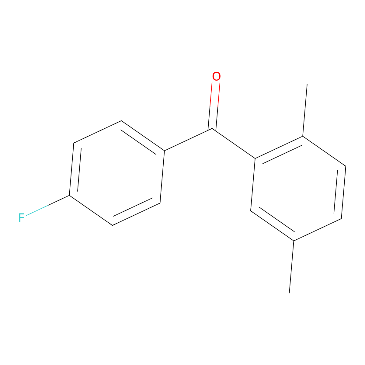 (2,5-Dimethyl-phenyl)-(4-fluoro-phenyl)-methanone molecular structure, CAS 2250-61-5