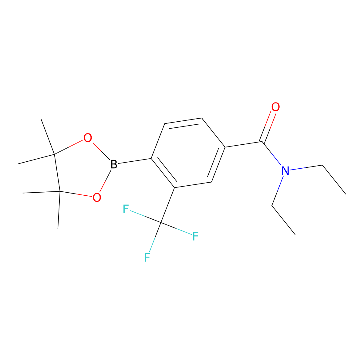 N,N-Diethyl-4-(4,4,5,5-tetramethyl-[1,3,2]dioxaborolan-2-yl)-3-trifluoromethylbenzamide molecular structure, CAS 2250022-37-6