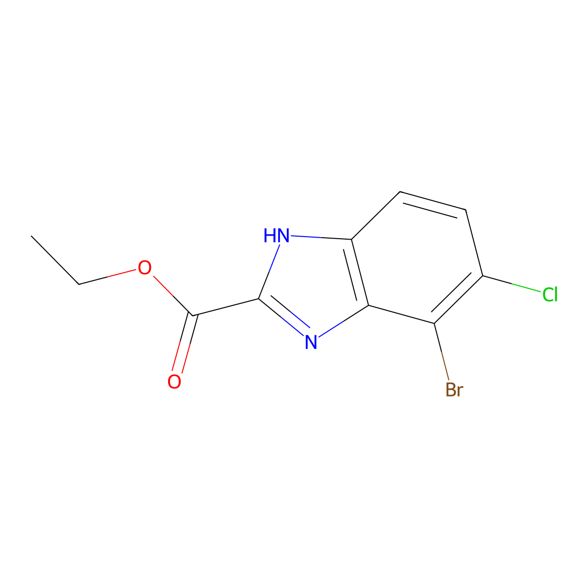 Ethyl 7-bromo-6-chloro-1H-benzo[d]imidazole-2-carboxylate molecular structure, CAS 2250023-38-0