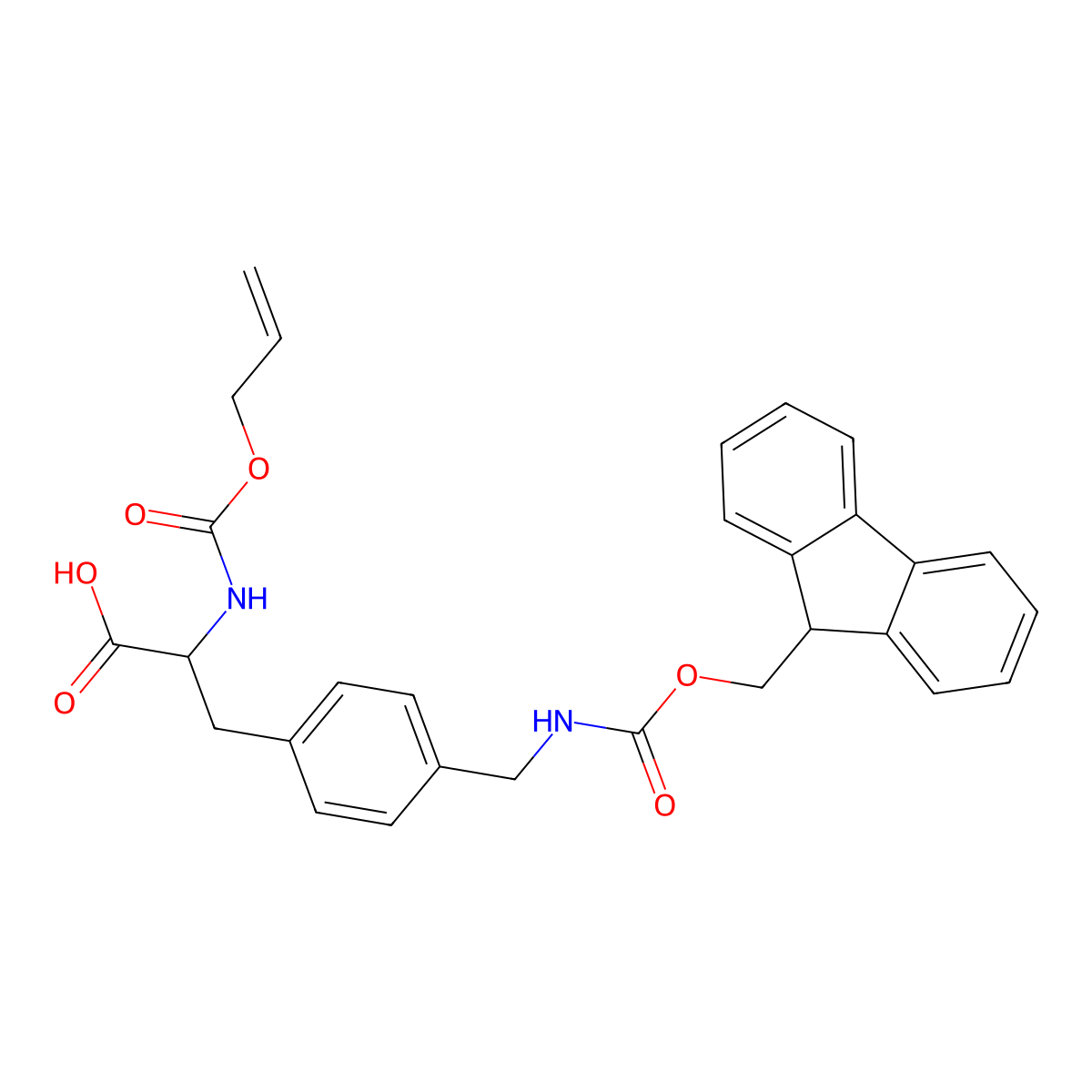 N-Allyloxycarbonyl-4-[(Fmoc-amino)methyl]-D-phenylalanine molecular structure, CAS 2250029-23-1