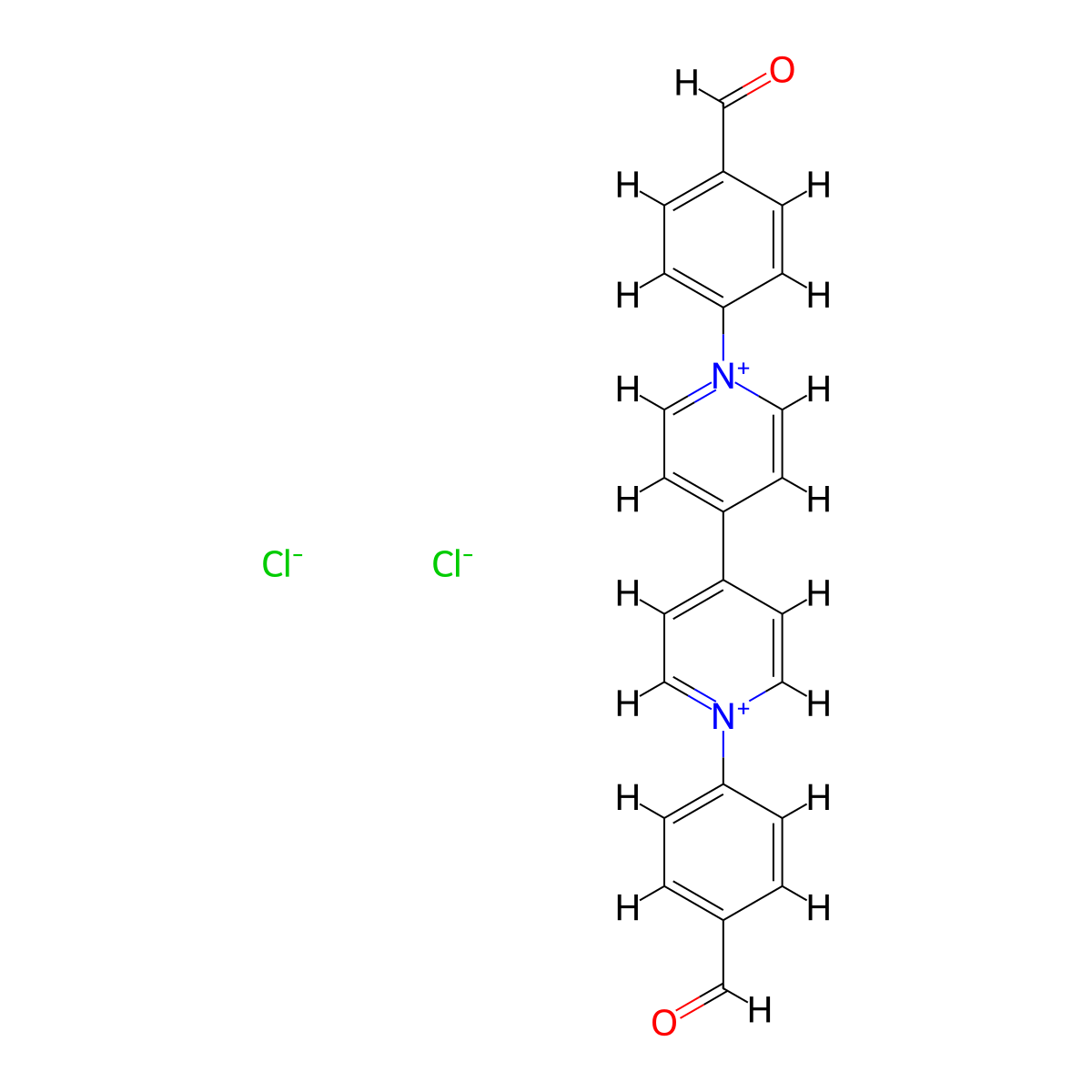 1,1'-Bis(4-formylphenyl)-[4,4'-bipyridine]-1,1'-diium chloride molecular structure, CAS 2250032-45-0