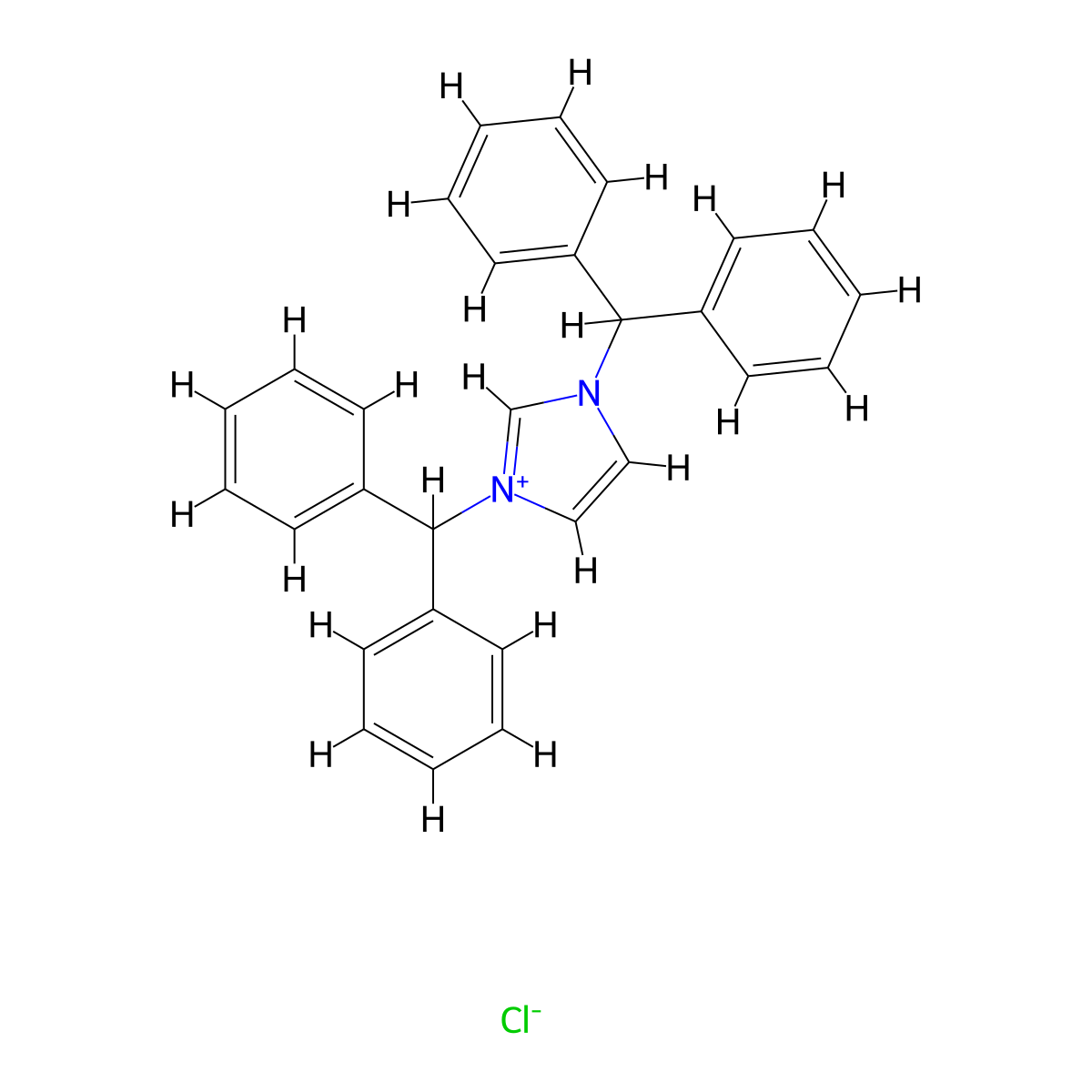 1,3-Dibenzhydryl-1H-imidazol-3-ium chloride molecular structure, CAS 2250046-10-5