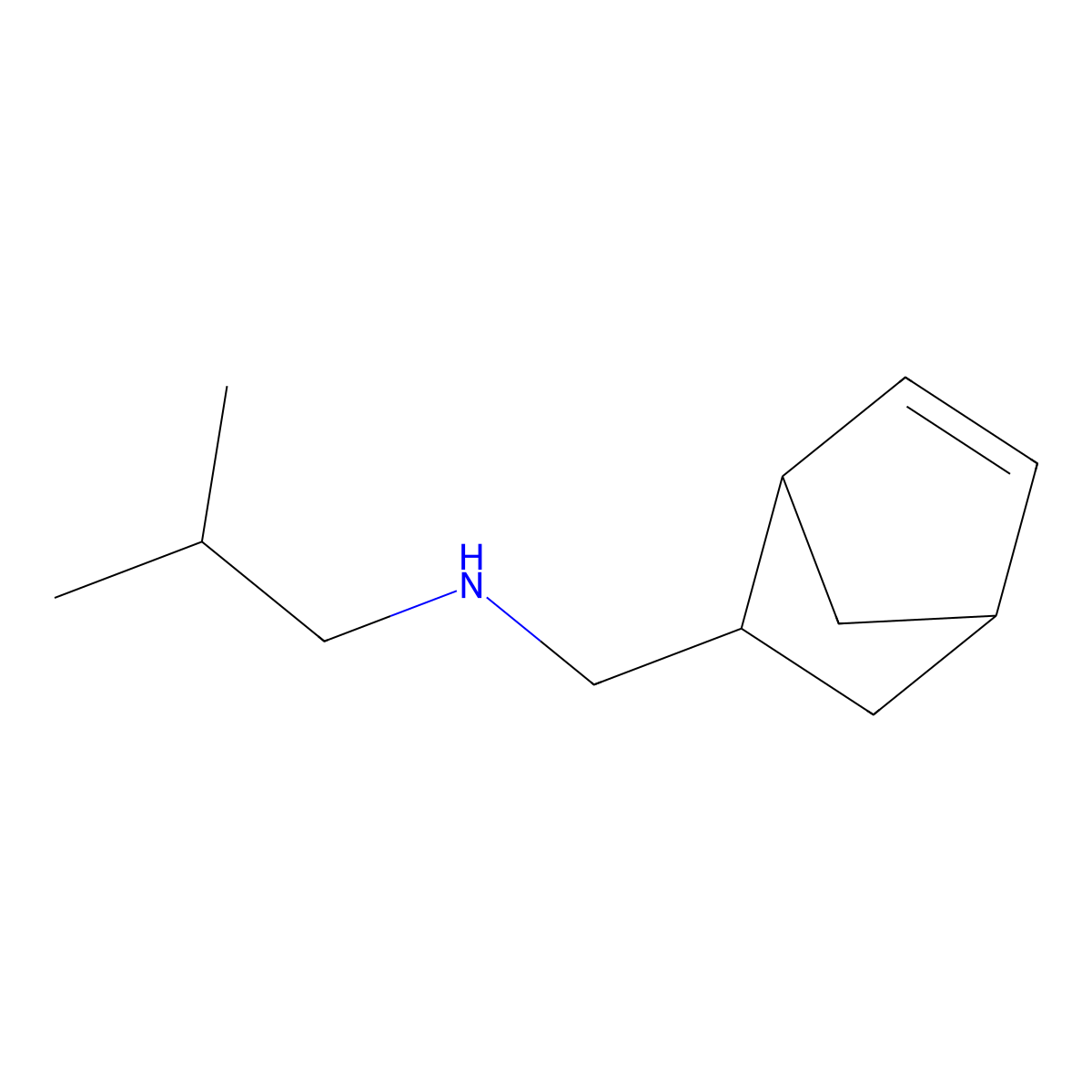 ({Bicyclo[2.2.1]hept-5-en-2-yl}methyl)(2-methylpropyl)amine molecular structure, CAS 22501-48-0