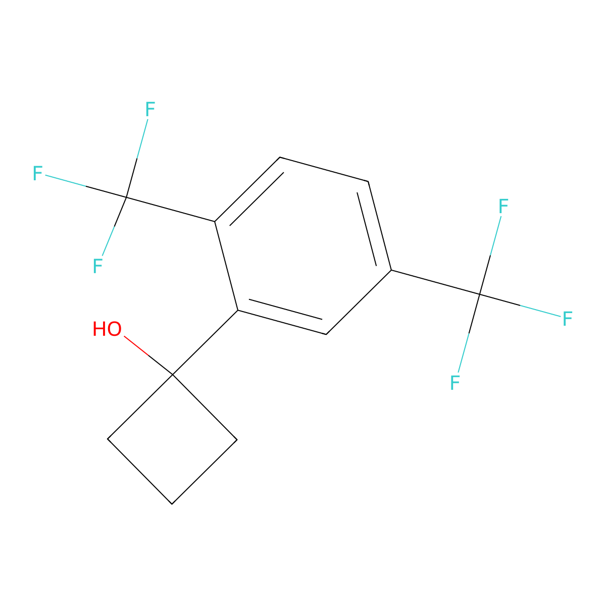 1-(2,5-Bis(trifluoromethyl)phenyl)cyclobutanol molecular structure, CAS 2250110-80-4