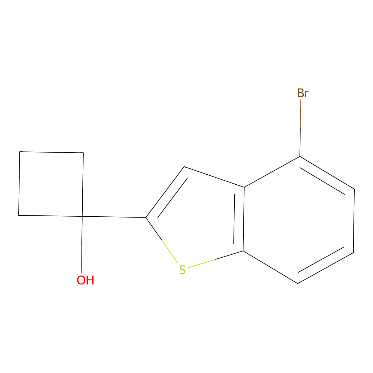 1-(4-BromobenZo[b]thiophen-2-yl)cyclobutanol molecular structure, CAS 2250110-82-6