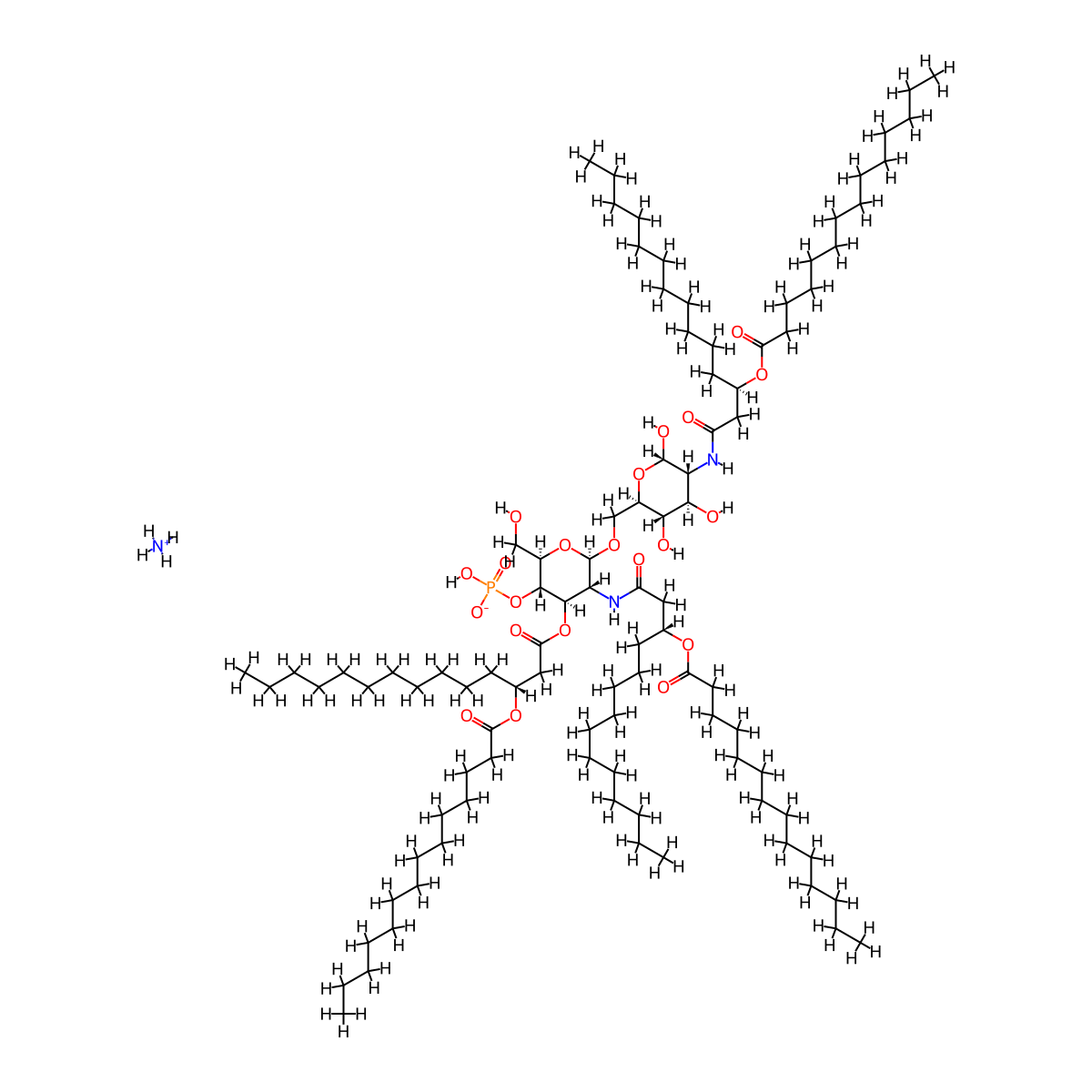 Monophosphoryl Hexa-acyl Lipid A, 3-Deacyl (Synthetic) molecular structure, CAS 2250122-35-9