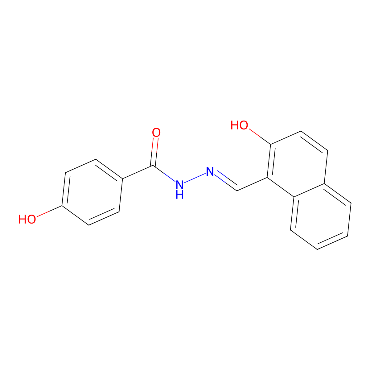 (Z)-4-Hydroxy-N'-((2-oxonaphthalen-1(2H)-ylidene)methyl)benzohydrazide molecular structure, CAS 2250156-71-7
