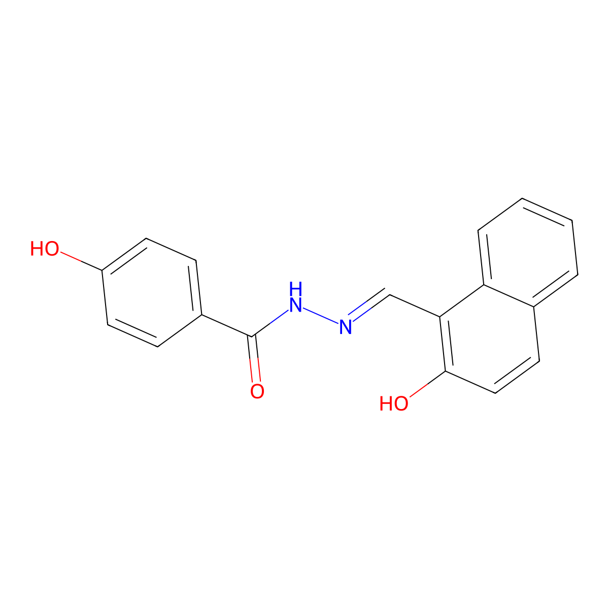 (Z)-4-Hydroxy-N'-((2-oxonaphthalen-1(2H)-ylidene)methyl)benzohydrazide molecular structure, CAS 2250156-71-7