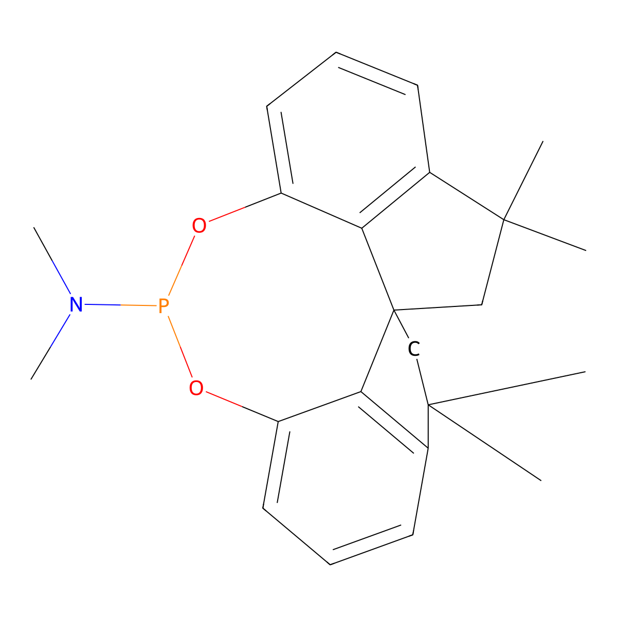 (11AR)-N,N,4,4,7,7-hexamethyl-4,5,6,7-tetrahydrodiindeno[7,1-de:1',7'-fg][1,3,2]dioxaphosphocin-12-amine molecular structure, CAS 2250167-98-5
