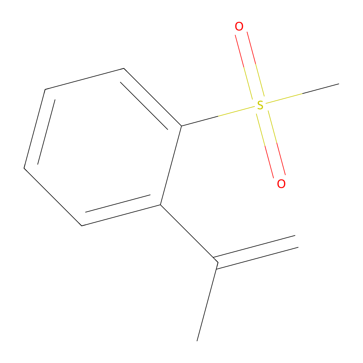 Benzene, 1-(1-methylethenyl)-2-(methylsulfonyl)- molecular structure, CAS 2250184-82-6