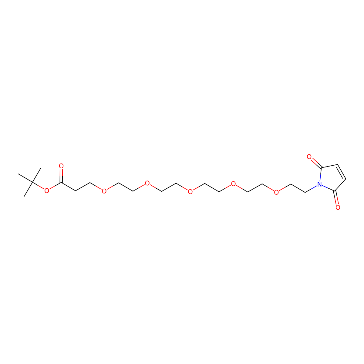 Mal-PEG5-t-butyl ester molecular structure, CAS 2250216-91-0