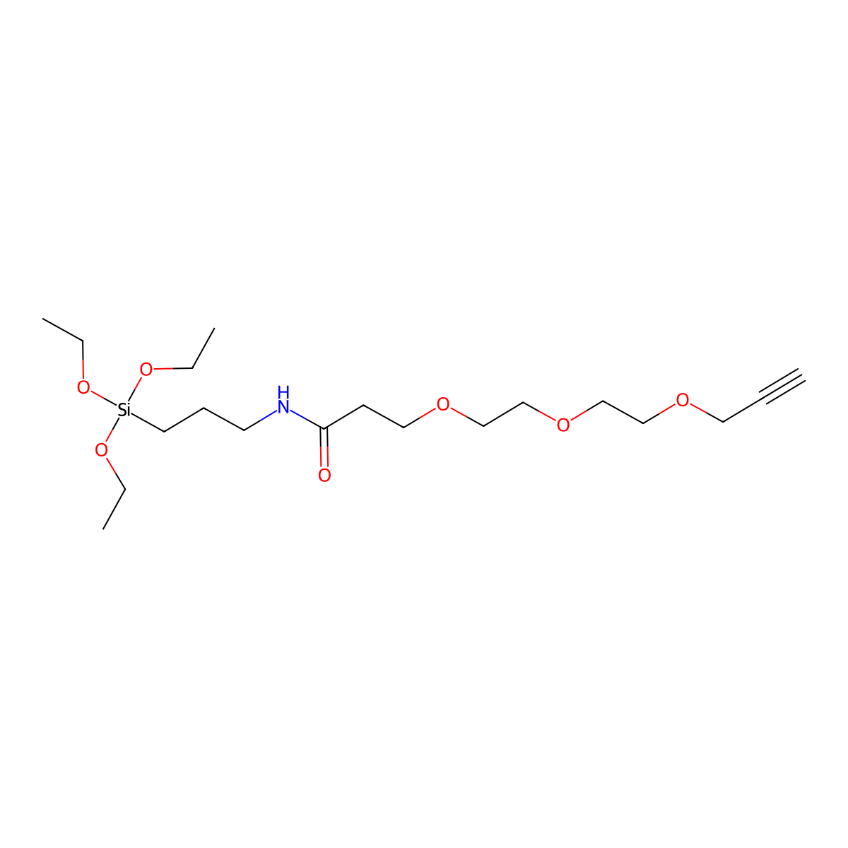 Propargyl-PEG3-triethoxysilane molecular structure, CAS 2250216-92-1