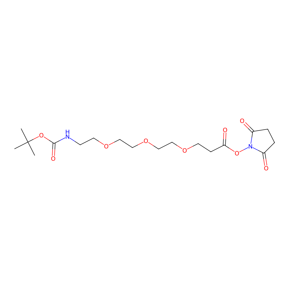 t-Boc-N-amido-PEG3-NHS ester molecular structure, CAS 2250216-93-2