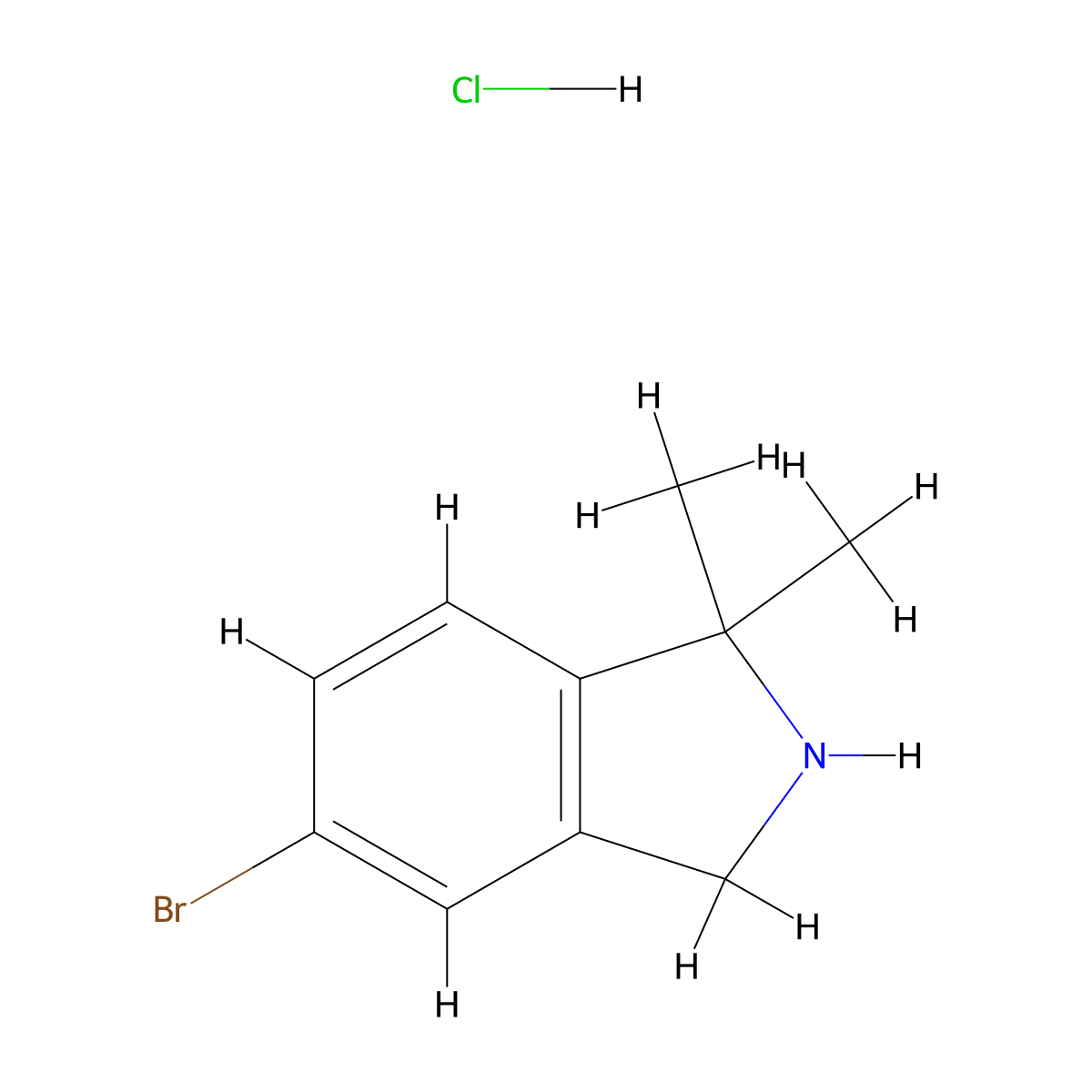5-Bromo-1,1-dimethyl-isoindoline hydrochloride molecular structure, CAS 2250241-62-2