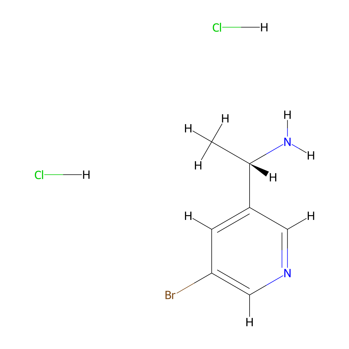 (S)-1-(5-bromopyridin-3-yl)ethan-1-amine dihydrochloride molecular structure, CAS 2250241-63-3