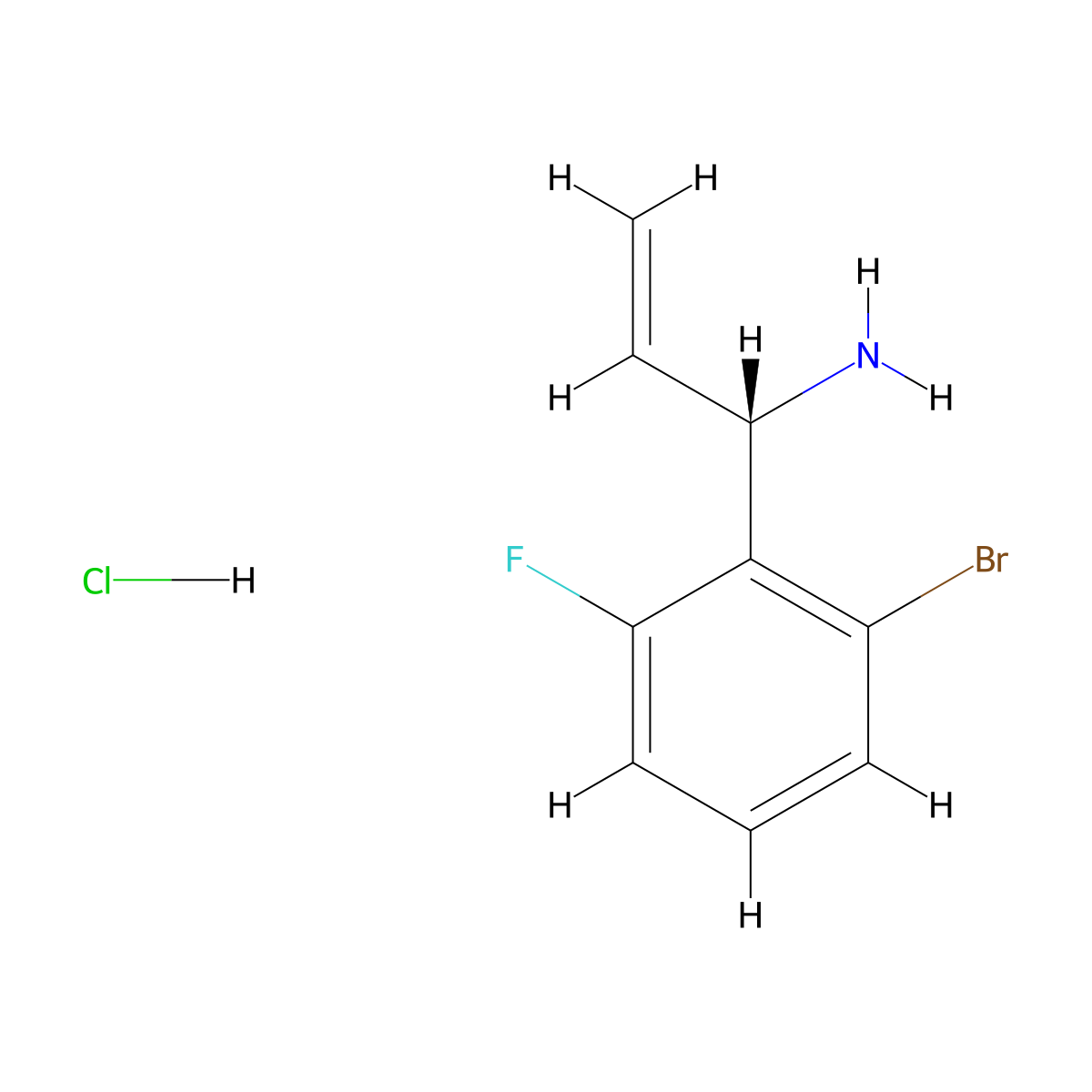 (S)-1-(2-Bromo-6-fluorophenyl)prop-2-EN-1-amine hcl molecular structure, CAS 2250241-70-2