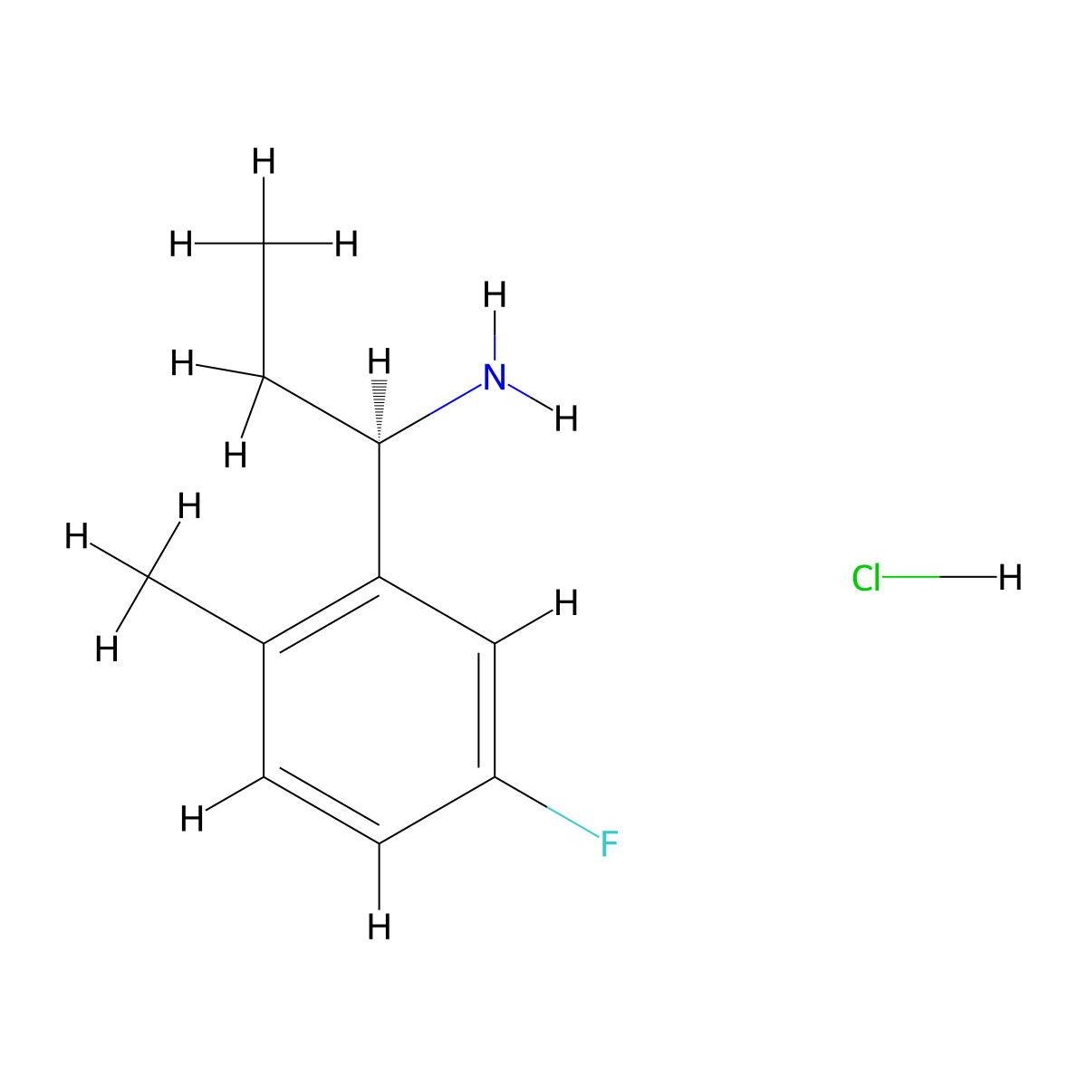 (R)-1-(5-Fluoro-2-methylphenyl)propan-1-amine hcl molecular structure, CAS 2250241-71-3