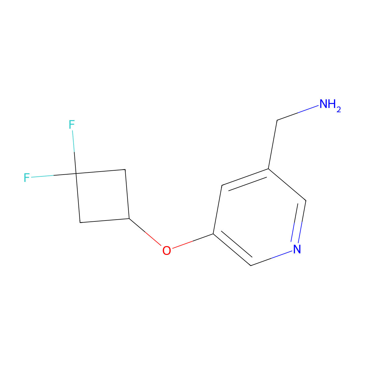 [5-(3,3-Difluorocyclobutoxy)-3-pyridyl]methanamine molecular structure, CAS 2250241-80-4