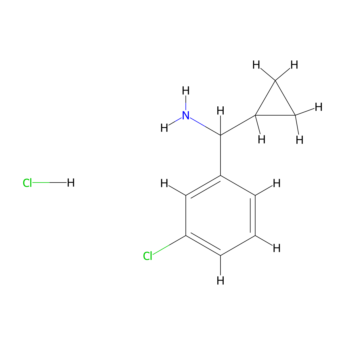 (3-Chlorophenyl)(cyclopropyl)methanamine hcl molecular structure, CAS 2250241-84-8