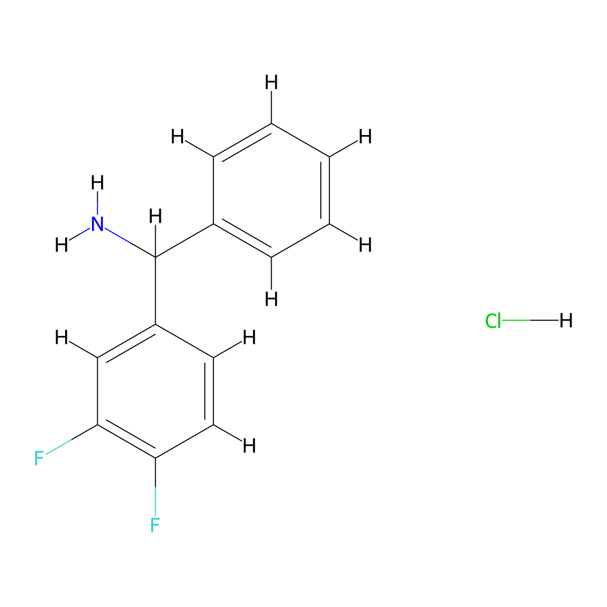 (3,4-Difluorophenyl)(phenyl)methanamine hydrochloride molecular structure, CAS 2250241-86-0