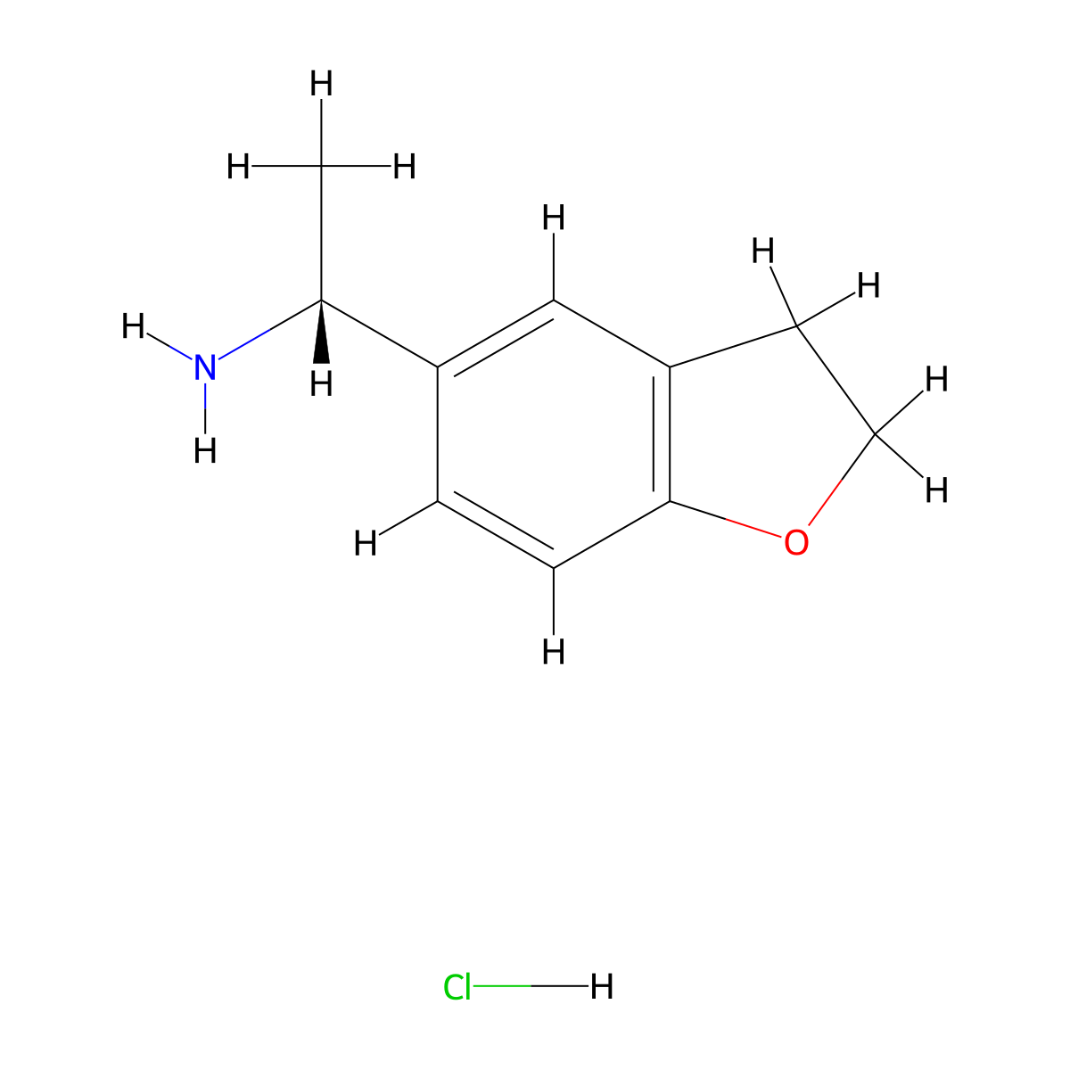 (R)-1-(2,3-Dihydrobenzofuran-5-yl)ethanamine hydrochloride molecular structure, CAS 2250241-87-1