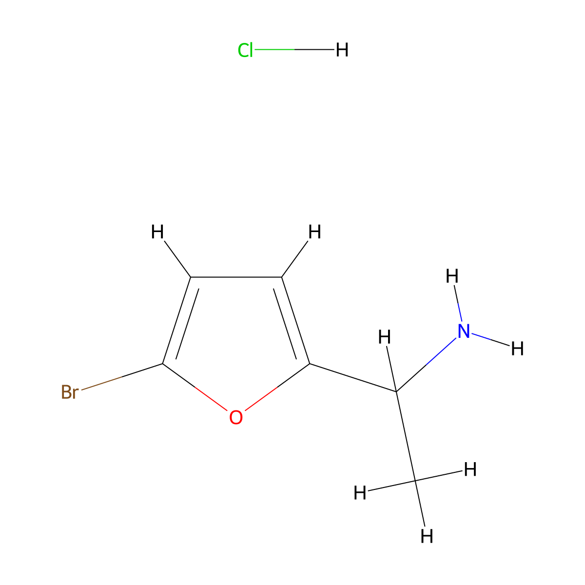 1-(5-Bromofuran-2-yl)ethanamine hydrochloride molecular structure, CAS 2250241-99-5