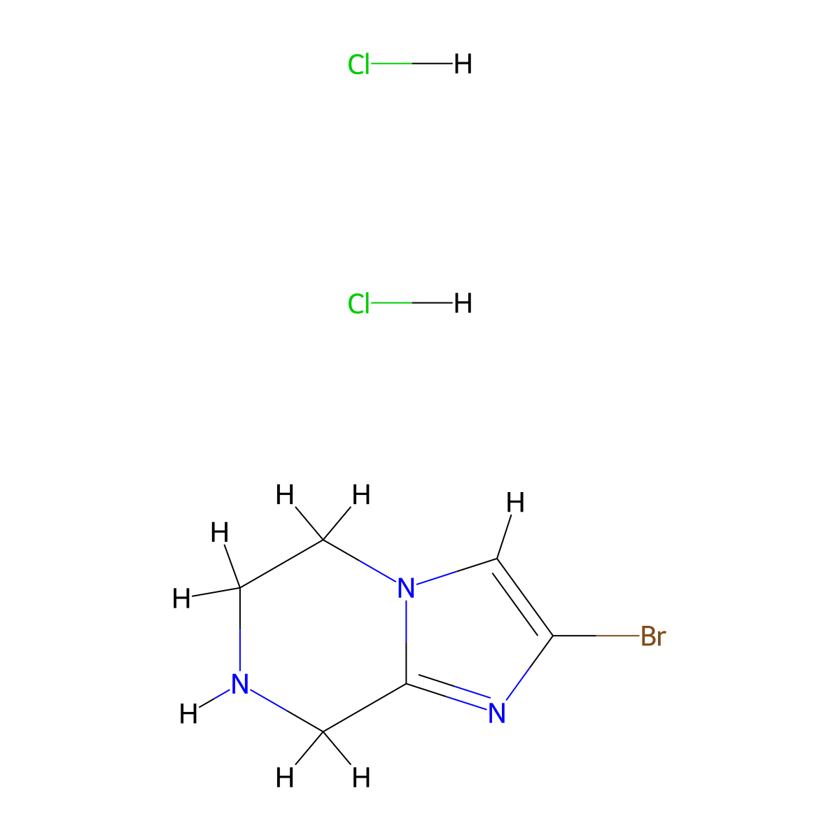 2-bromo-5H,6H,7H,8H-imidazo[1,2-a]pyrazine dihydrochloride molecular structure, CAS 2250242-00-1