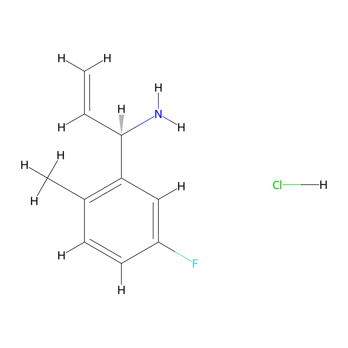 (R)-1-(5-Fluoro-2-methylphenyl)prop-2-EN-1-amine hcl molecular structure, CAS 2250242-04-5