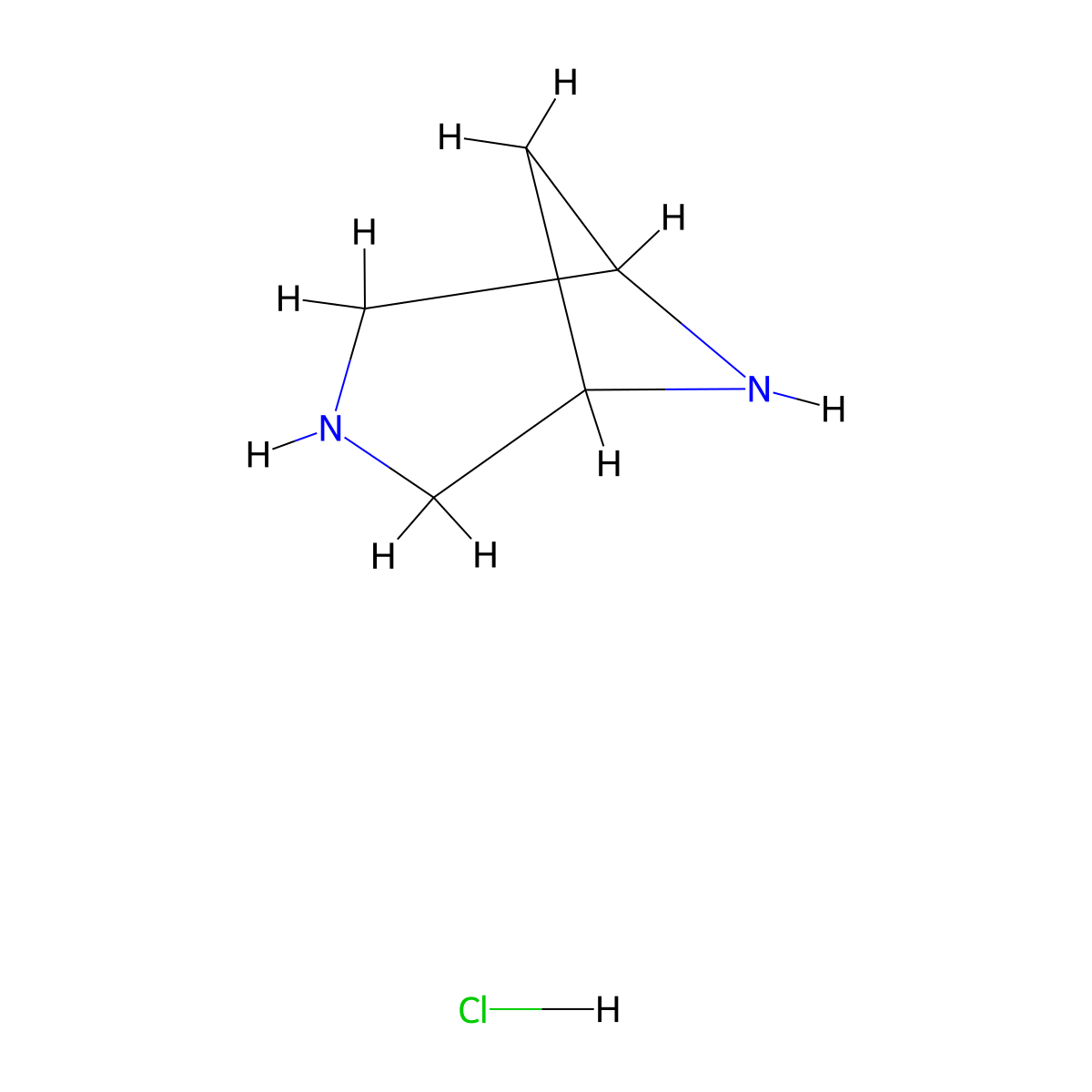 3,6-Diazabicyclo[3.1.1]heptane;hydrochloride molecular structure, CAS 2250242-19-2