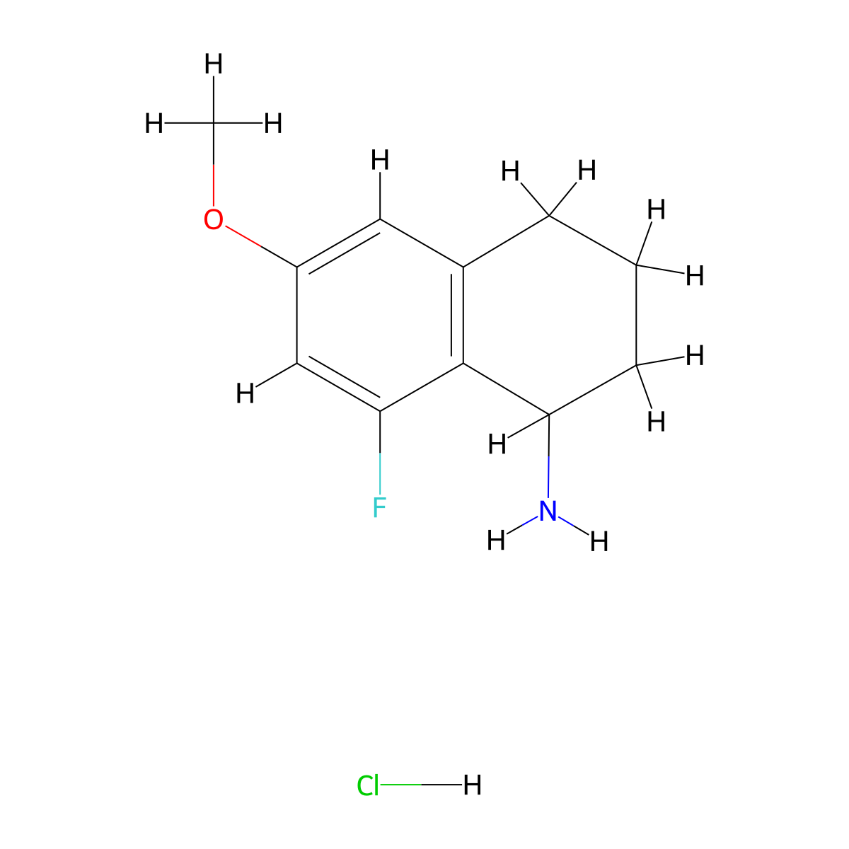 8-Fluoro-6-methoxy-1,2,3,4-tetrahydronaphthalen-1-amine hydrochloride molecular structure, CAS 2250242-25-0
