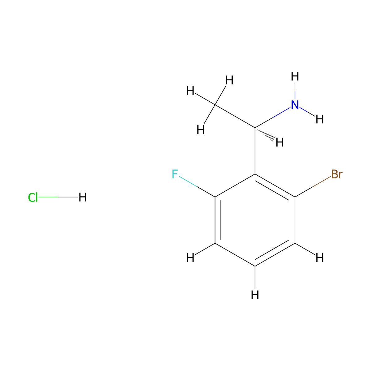 (R)-1-(2-Bromo-6-fluorophenyl)ethan-1-amine molecular structure, CAS 2250242-27-2