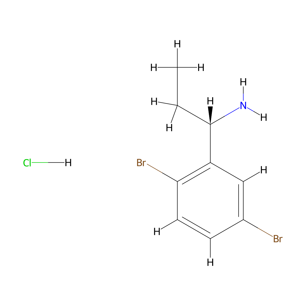 (S)-1-(2,5-Dibromophenyl)propan-1-amine hcl molecular structure, CAS 2250242-30-7