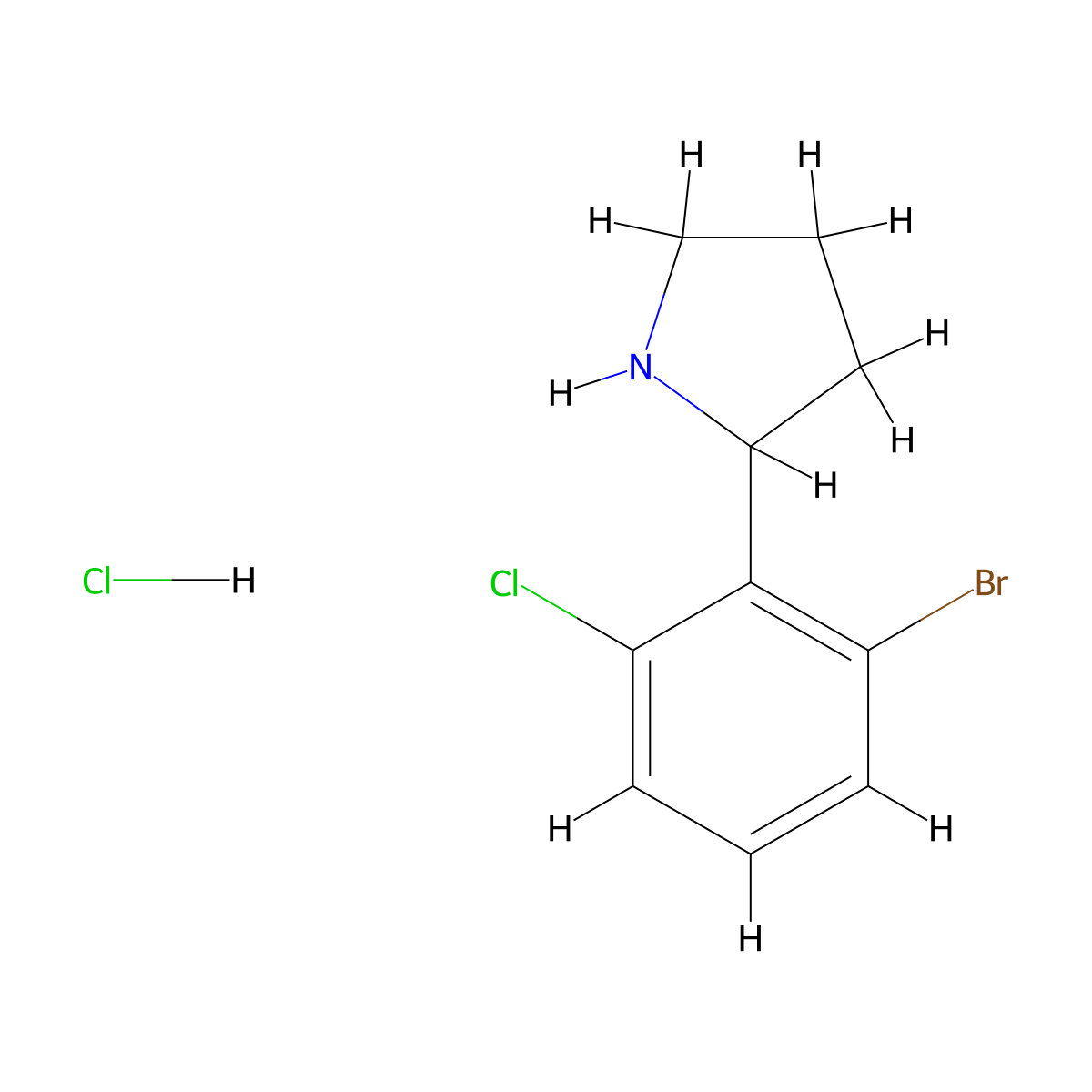 2-(2-Bromo-6-chlorophenyl)pyrrolidine hydrochloride molecular structure, CAS 2250242-40-9