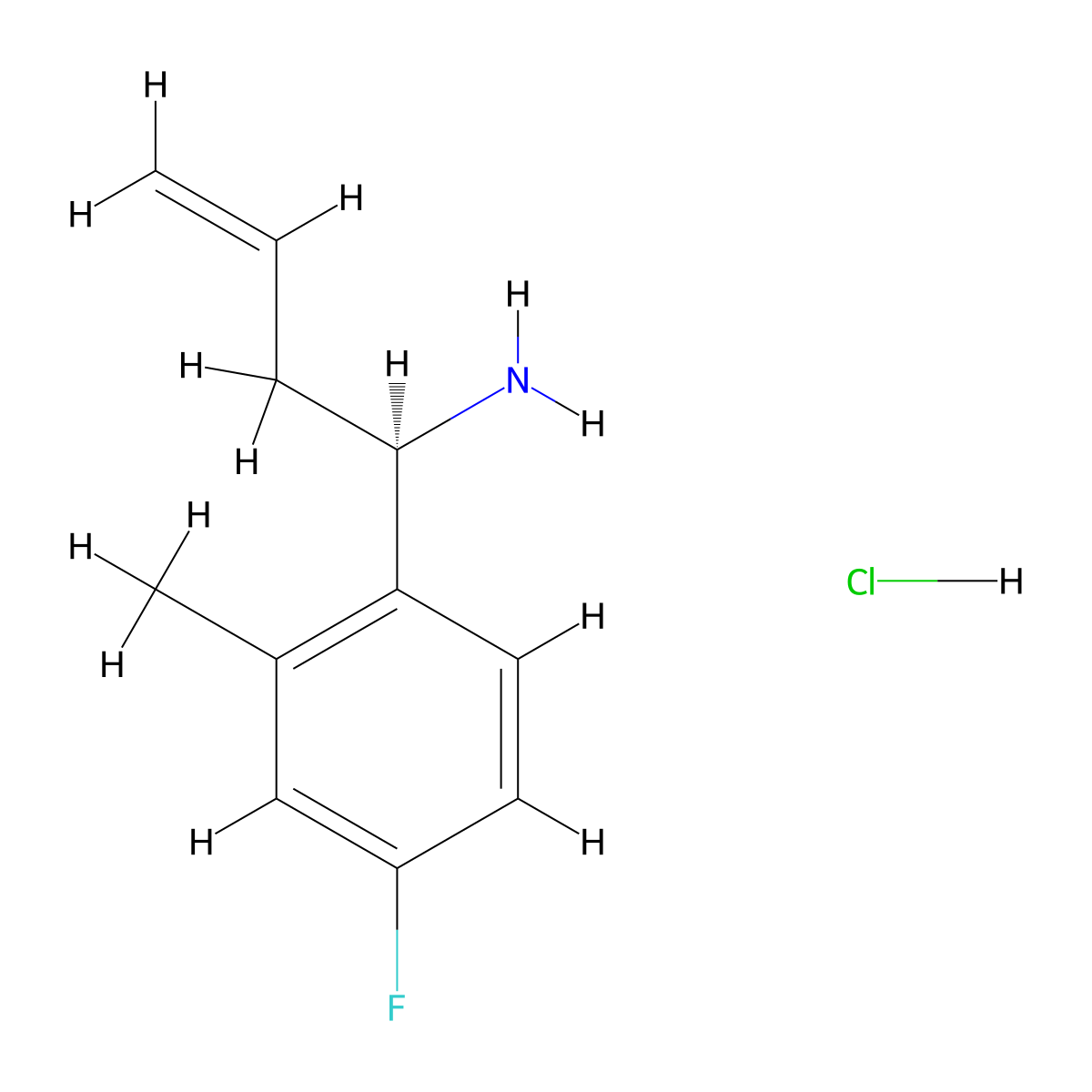 (R)-1-(4-Fluoro-2-methylphenyl)but-3-EN-1-amine hcl molecular structure, CAS 2250242-72-7