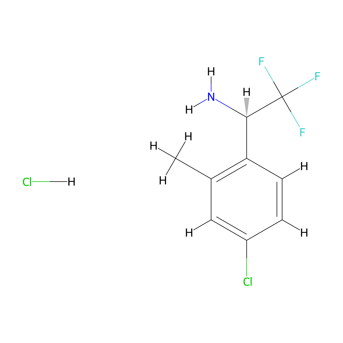 (R)-1-(4-Chloro-2-methylphenyl)-2,2,2-trifluoroethanamine Hydrochloride molecular structure, CAS 2250242-74-9