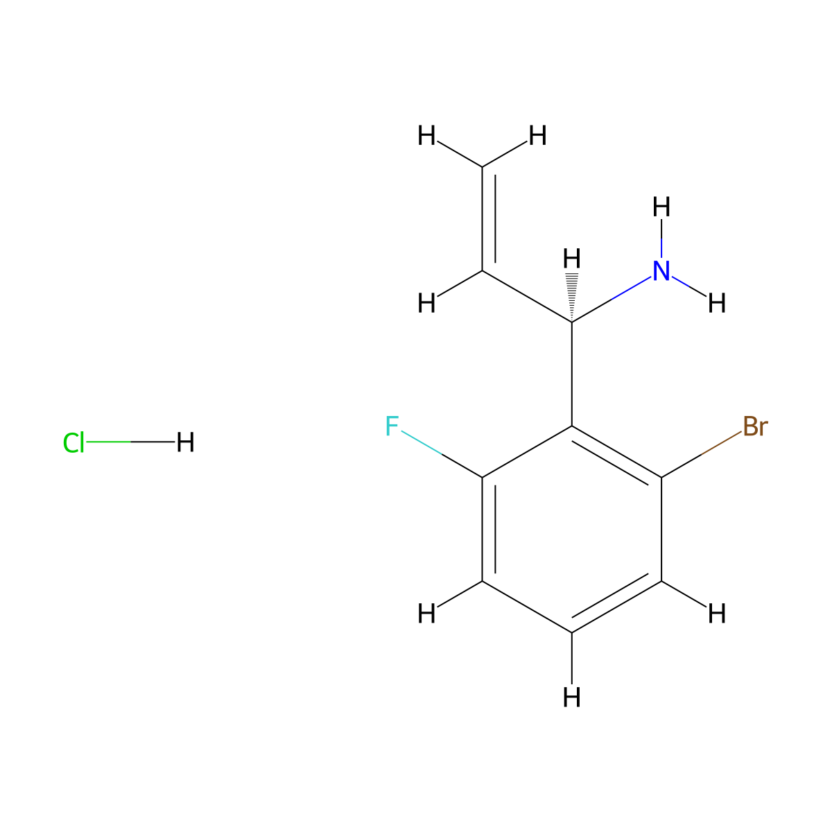(R)-1-(2-Bromo-6-fluorophenyl)prop-2-EN-1-amine hcl molecular structure, CAS 2250242-87-4