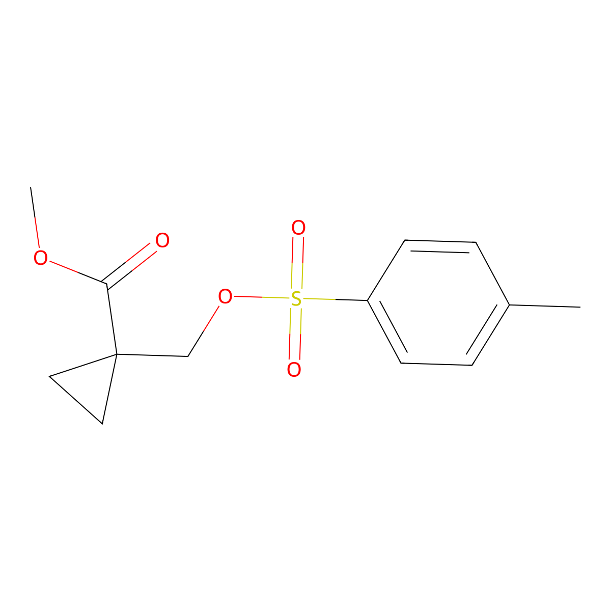 Methyl 1-(P-tolylsulfonyloxymethyl)cyclopropanecarboxylate molecular structure, CAS 2250242-93-2