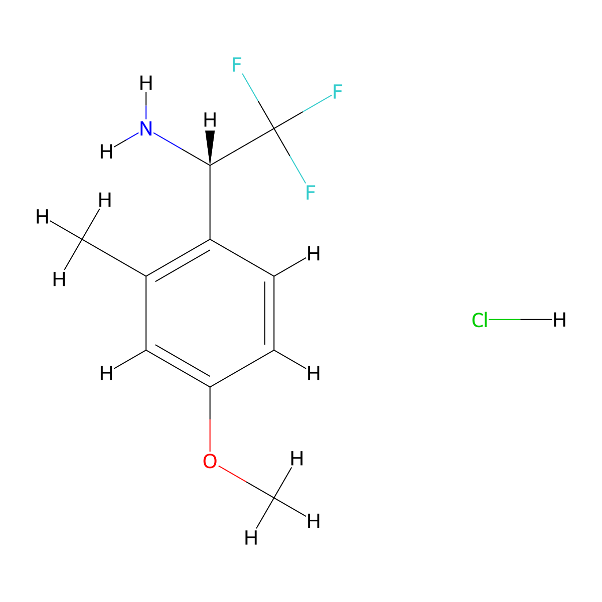 (S)-2,2,2-Trifluoro-1-(4-methoxy-2-methylphenyl)ethanamine Hydrochloride molecular structure, CAS 2250243-02-6