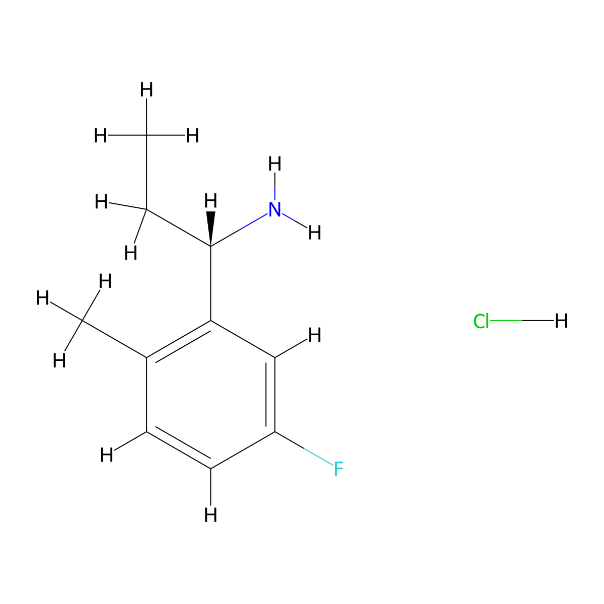 (S)-1-(5-Fluoro-2-methylphenyl)propan-1-amine hcl molecular structure, CAS 2250243-04-8