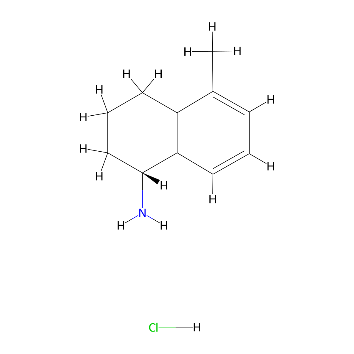 (R)-5-Methyl-1,2,3,4-tetrahydronaphthalen-1-amine hcl molecular structure, CAS 2250243-14-0