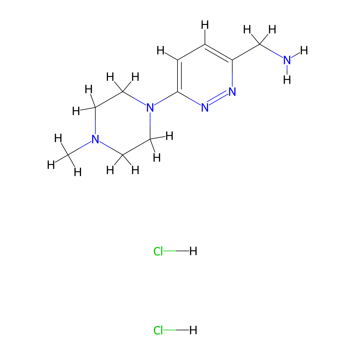 (6-(4-Methylpiperazin-1-yl)pyridazin-3-yl)methanamine dihydrochloride molecular structure, CAS 2250243-21-9