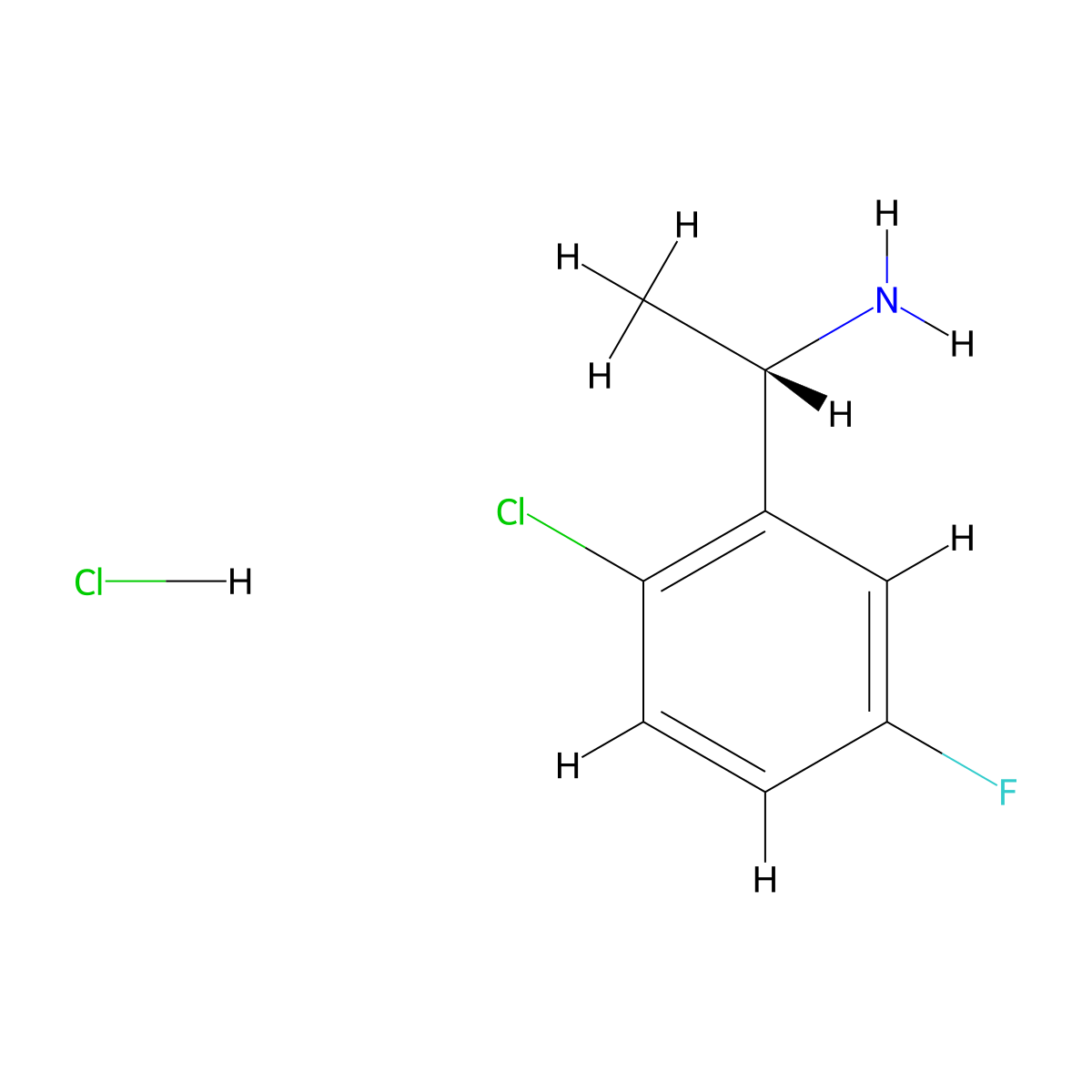 (S)-1-(2-Chloro-5-fluorophenyl)ethan-1-amine hydrochloride molecular structure, CAS 2250243-30-0